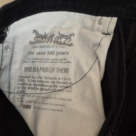 Y2K Levi's 514 Black Corduroy Pants Men's 34x32 Straight Fit - Picture 15 of 15